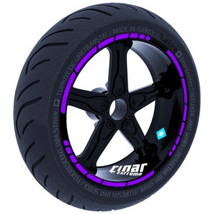 Moto GP Style  Eggplant Purple Rim Tape Wheel Stripes Decals Sticker CinarExtreme