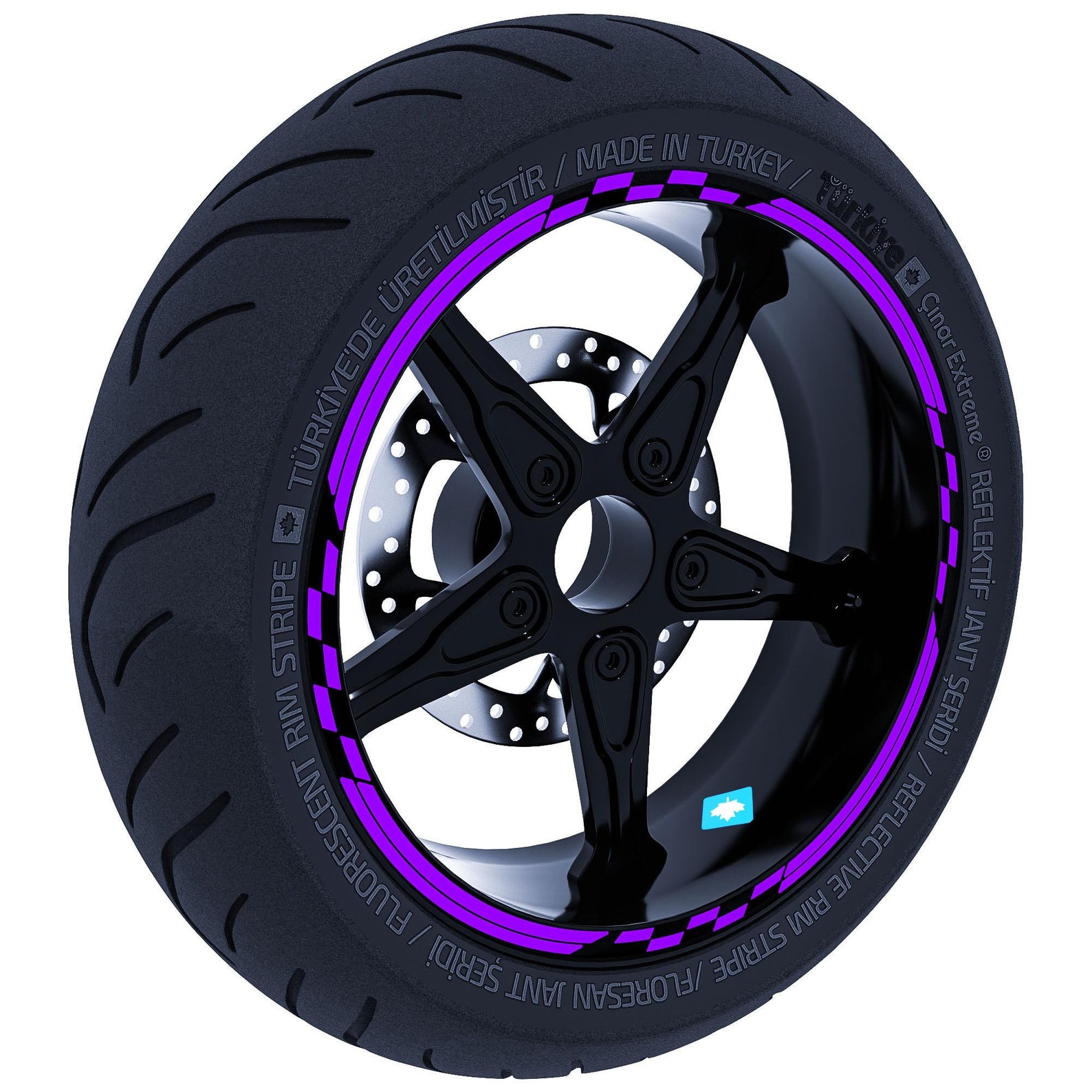 Purple Rim Sticker Moto GP Racing Flag Design Eggplant Purple Rim Tape Wheel Stripes ...