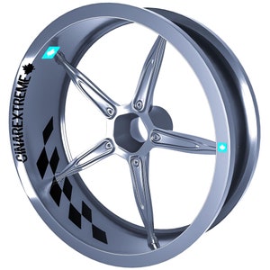 GPフラッグ チェッカーデザイン ジェットブラック インナーリムテープ ホイールストライプ デカール ステッカー CinarExtreme