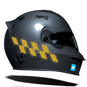Gilded Gold Checkered Helmet Motorcycle Sticker Set CinarExtreme