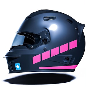 Stripe Design Rose Pink Motocycle Helmet Sticker CinarExtreme