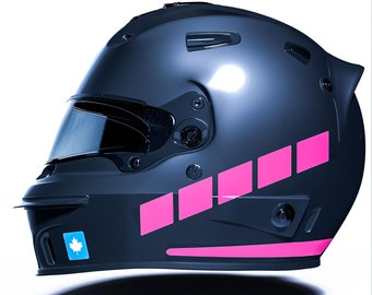 Stripe Design Rose Pink Motocycle Helmet Sticker CinarExtreme