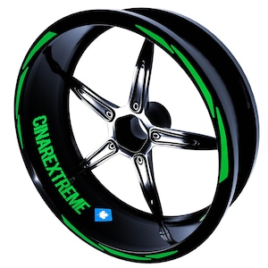 3 Piece Design Forest Green Rim Tape Wheel Stripes Decals Sticker CinarExtreme