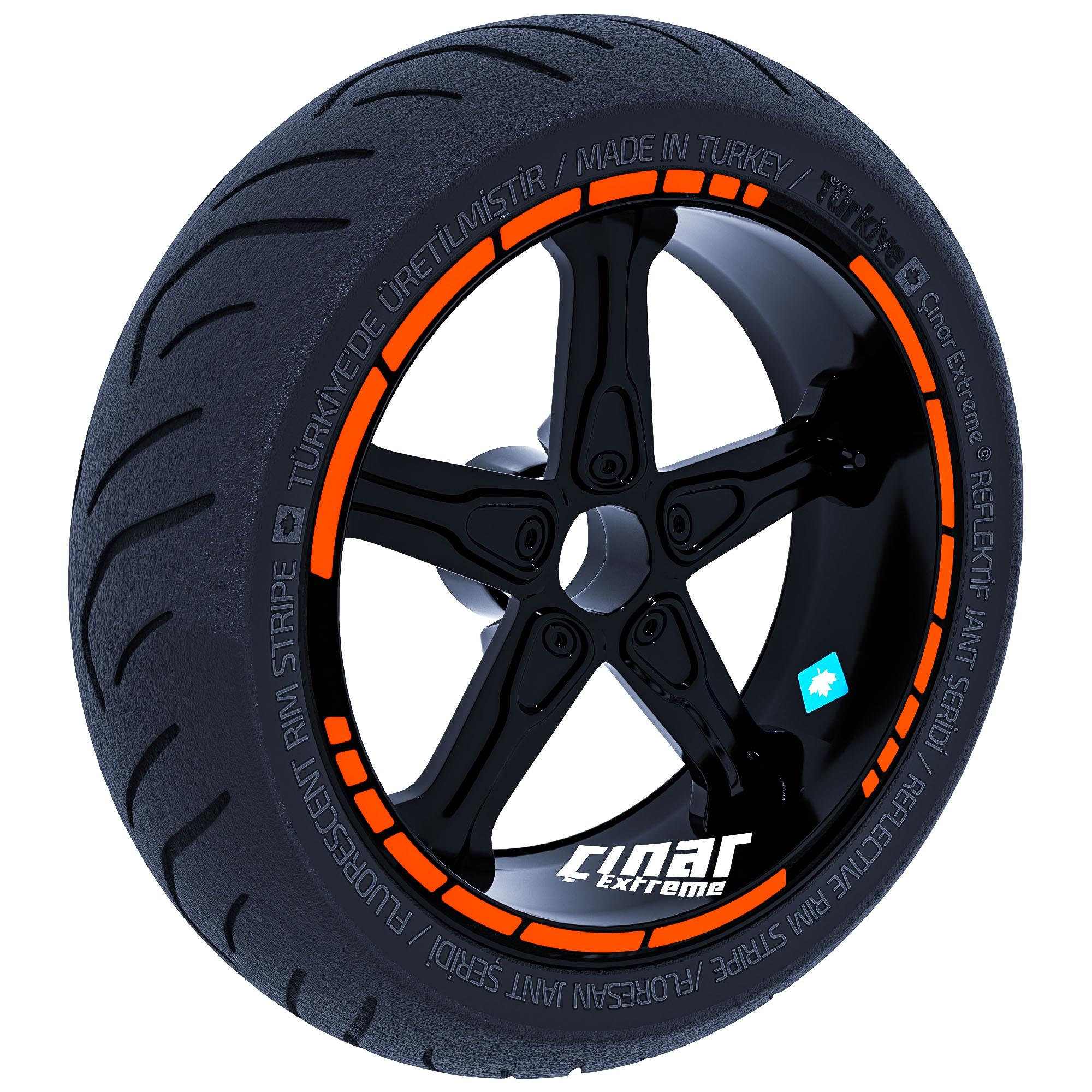 Moto GP Style  Flame Orange Rim Tape Wheel Stripes Decals Sticker CinarExtreme