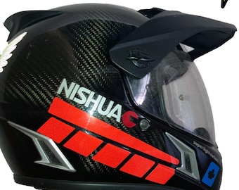 Stripe Design Reflective Red Motocycle Helmet Sticker CinarExtreme