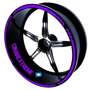 4 Piece Dashed Design Eggplant Purple Rim Tape Wheel Stripes Decals Sticker CinarExtreme