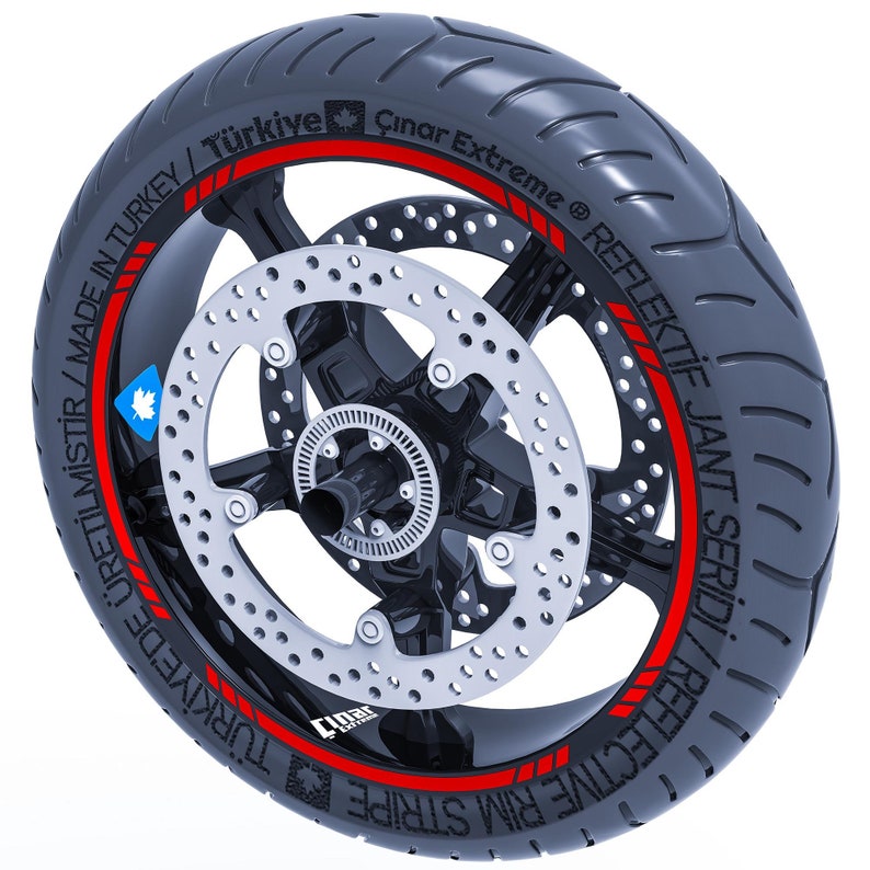 Red Rim Stickers Reflective Red Dashed Rim Tape Wheel Stripes Decals Sticker ...