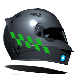 Forest Green Checkered Helmet Motorcycle Sticker Set CinarExtreme