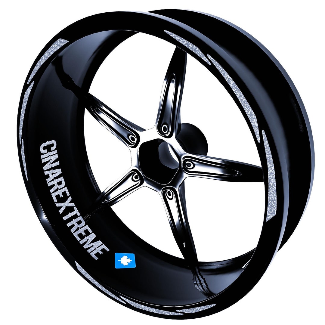 3 Piece Design Gilded Silver Rim Tape Wheel Stripes Decals Sticker ...