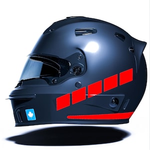 Stripe Design Flag Red Motocycle Helmet Sticker CinarExtreme