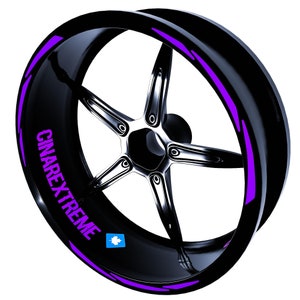 3 Piece Design Eggplant Purple Rim Tape Wheel Stripes Decals Sticker CinarExtreme