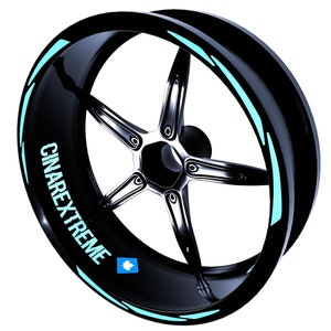 3 Piece Design Mint Green Rim Tape Wheel Stripes Decals Sticker CinarExtreme