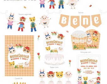 CUSTOM DIGITAL FILE (editable digital file) Party Kit Summer and Tod Personalized for themed parties