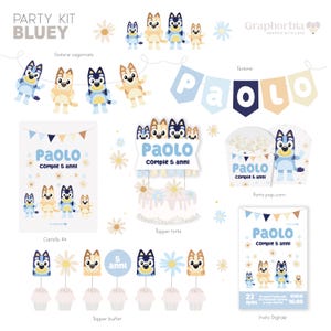 PERSONALISIERTE DIGITALE DATEI (bearbeitbare digitale Datei) Party-Kit Bluey Personalisiert für Mottopartys