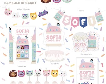 CUSTOM DIGITAL FILE (editable digital file) Gabby's Dollhouse Party Kit Personalized for themed parties