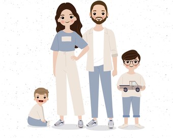 CUSTOM DIGITAL FILE (editable digital file) Family Portrait - Digital Portrait to print