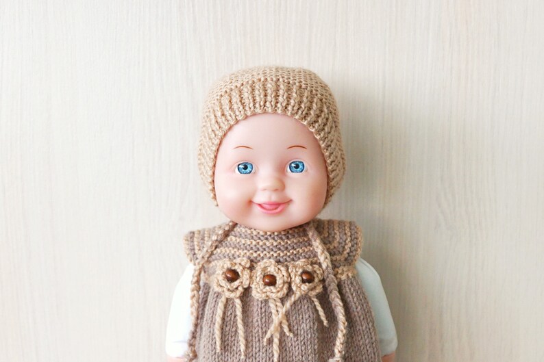 Baby doll hat hand knitting from natural fibers hat for Etsy