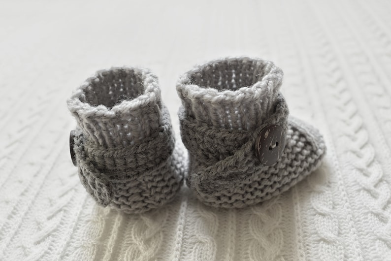 Crib Shoes Gray baby shoes baby boy booties newborn baby gift knitted booties Soft Baby Booties Working Coconut Button Newborn Baby Booties