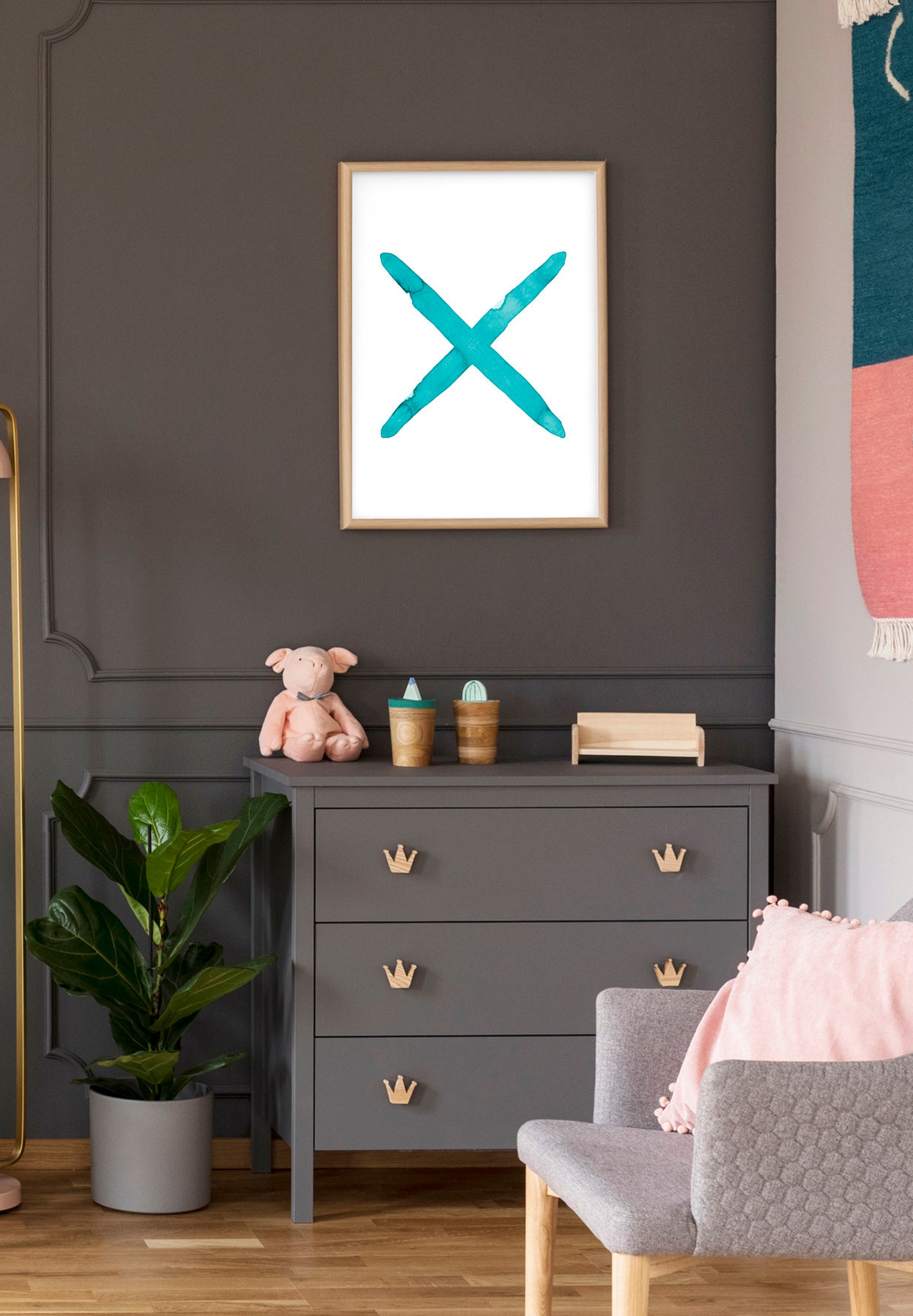 X and O Printable Set Turquoise Blue Nursery Wall Art Home Etsy