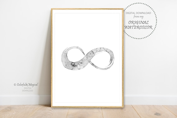 Black and White Infinity Symbol Instant Print Black and | Etsy