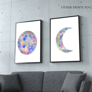 Printable Sun Wall Art, Sun Watercolor, Space Illustration Wall Decor ...