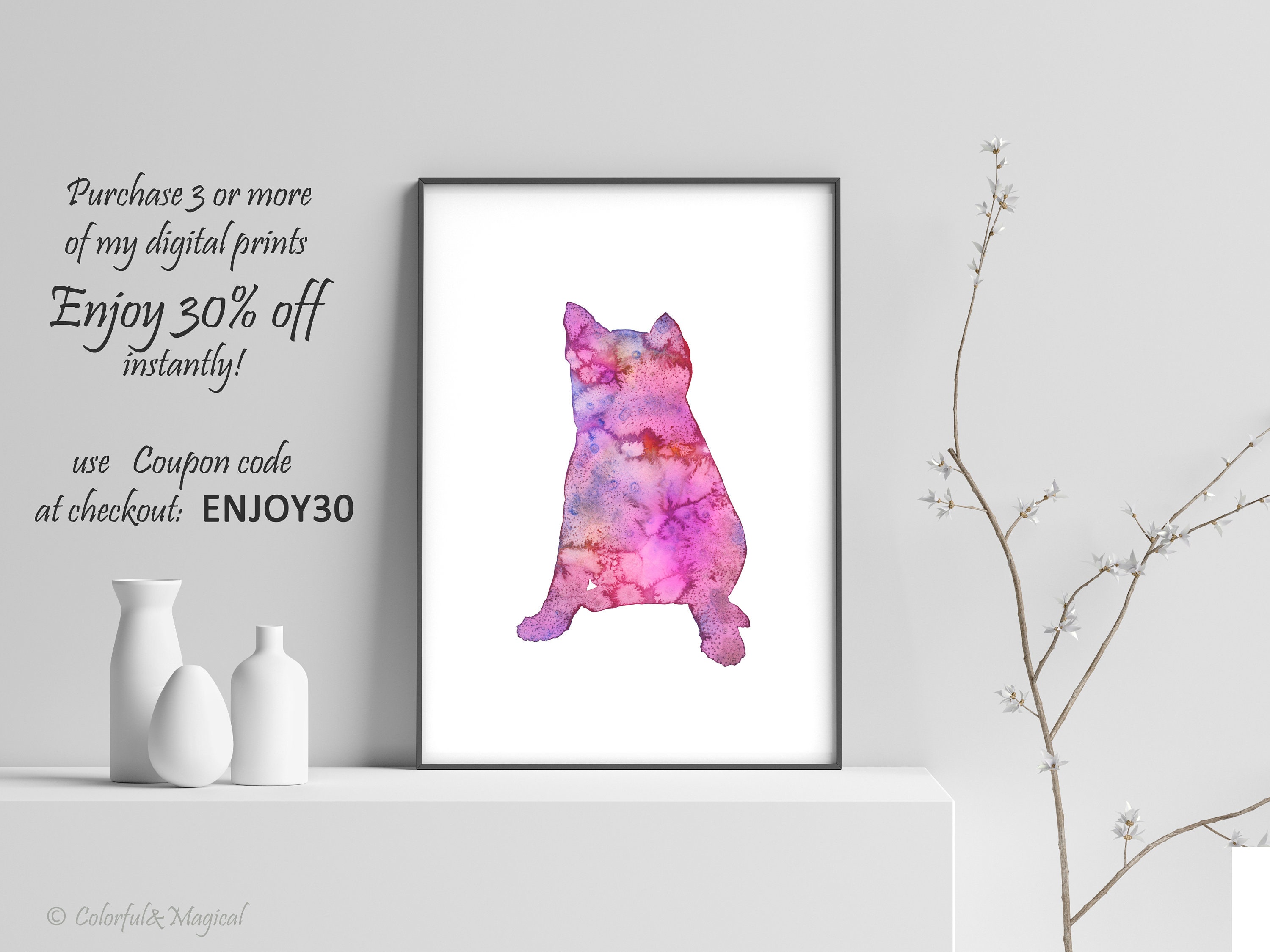 Puppy Dog Print Nursery Animal Decor Puppy Printable Poster Etsy