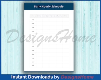 Zuhause Schule Stundenplan Vorlage - PDF / Word - Printable - Bunt