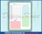 Home School Daily Planner for Kids - PDF - Printable - Colorful