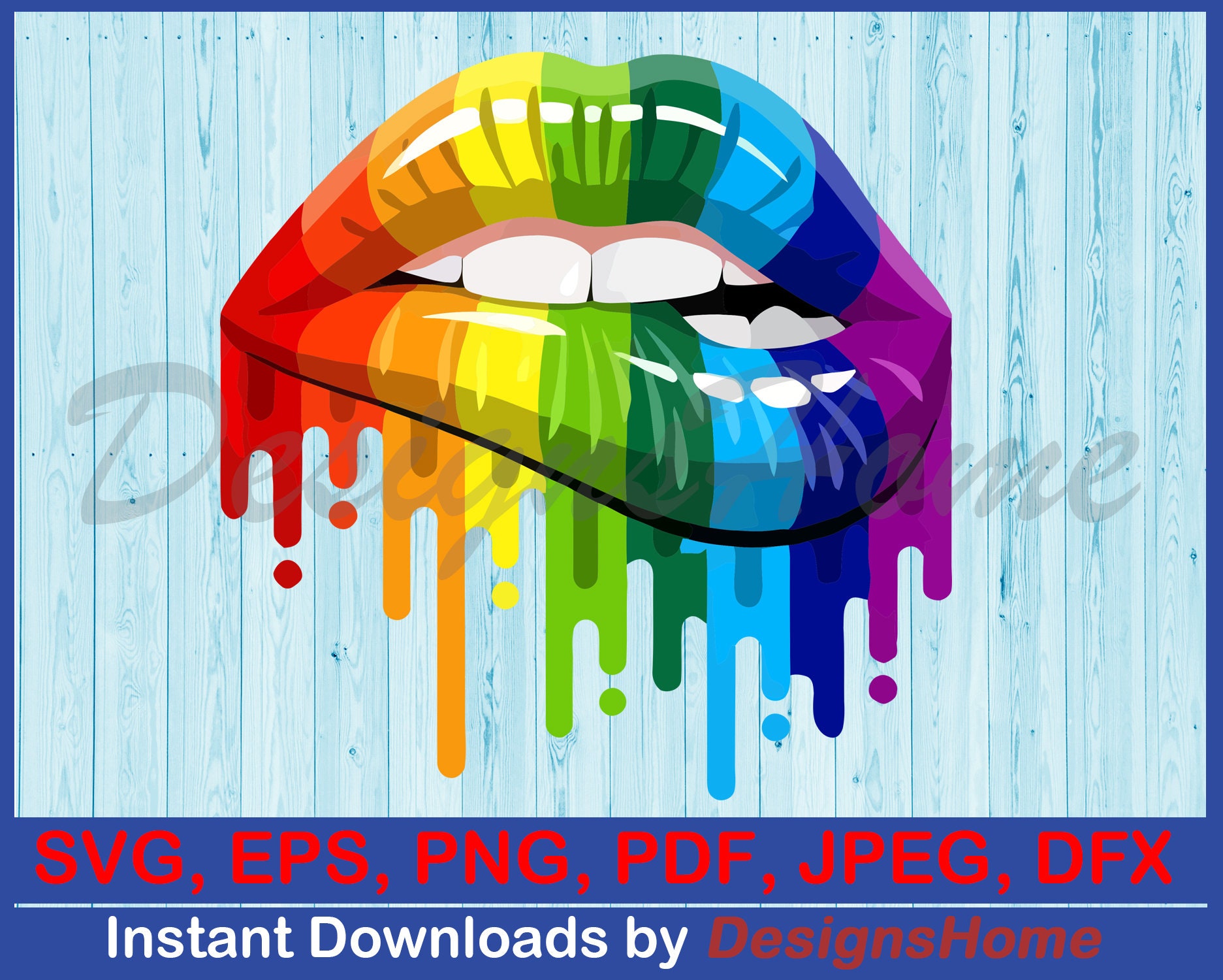 Download Dripping Rainbow Lips Dripping Lips Svg Rainbow Lips Svg Etsy