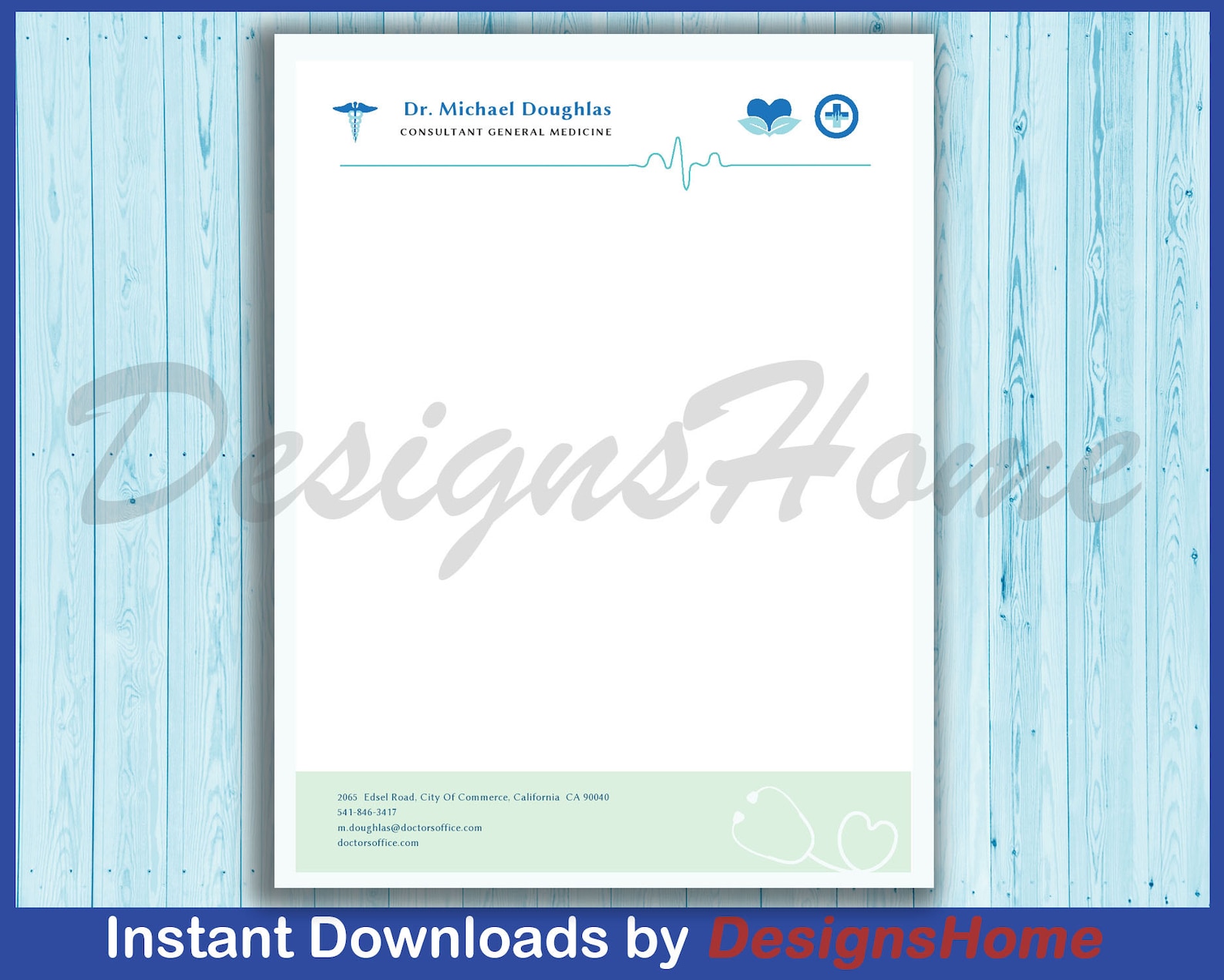 Doctors Letterhead Template MS Word Editable Print Ready Etsy