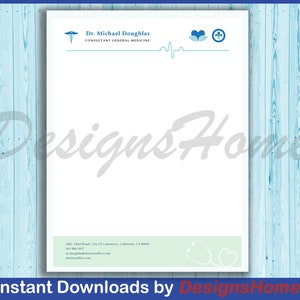 modelo de papel timbrado dos médicos | Microsoft Word | Editável | Pronto para impressão