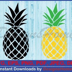 Black Pineapple SVG, Summer SVG, Yellow Pineapple Cut File, Pineapple  Monogram | Instant Download | Svg, Eps, Png, Dxf, Pdf, Jpg, AI