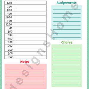 Home School Daily Planner for Kids - PDF - Printable - Colorful - Etsy