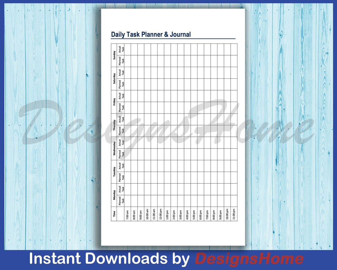 Daily Task Planner - PDF - Printable - Etsy