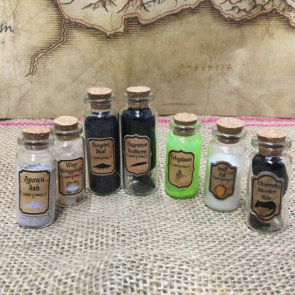 SKYRIM Inspired Trinket Bundle or Single Miniature Bottles (Monster Products)