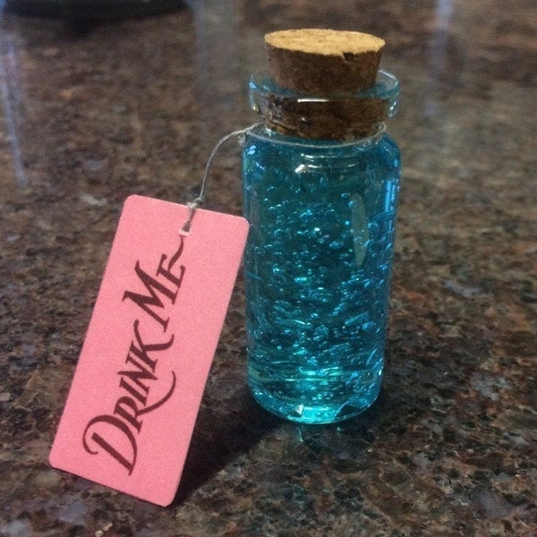 Trinket DRINK ME Alice In Wonderland Inspired Replica miniature bottle party favour, wedding favour, unique party gifts, baby shower.