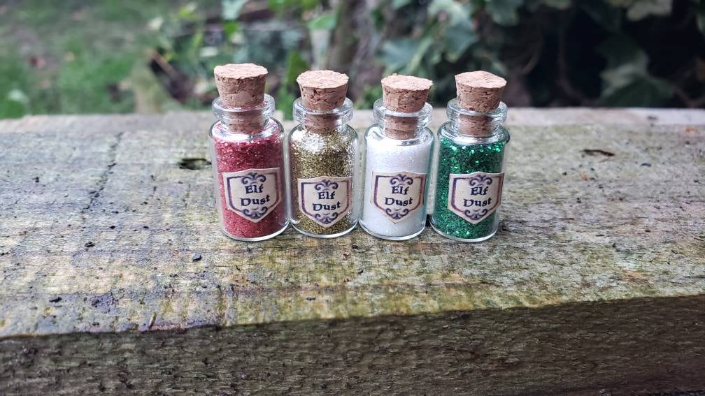 8 mini botellas de vidrio con purpurina, pequeños frascos de polvo de  hadas, suministros artesanales de resina, fabricación de joyas -  España