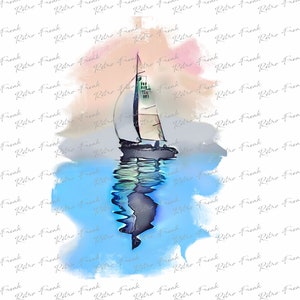 Boat Sea Yacht Sublimation designs downloads Clipart watercolor PNG files Sublimation transfers Dtg designs Tshirt design Digital download