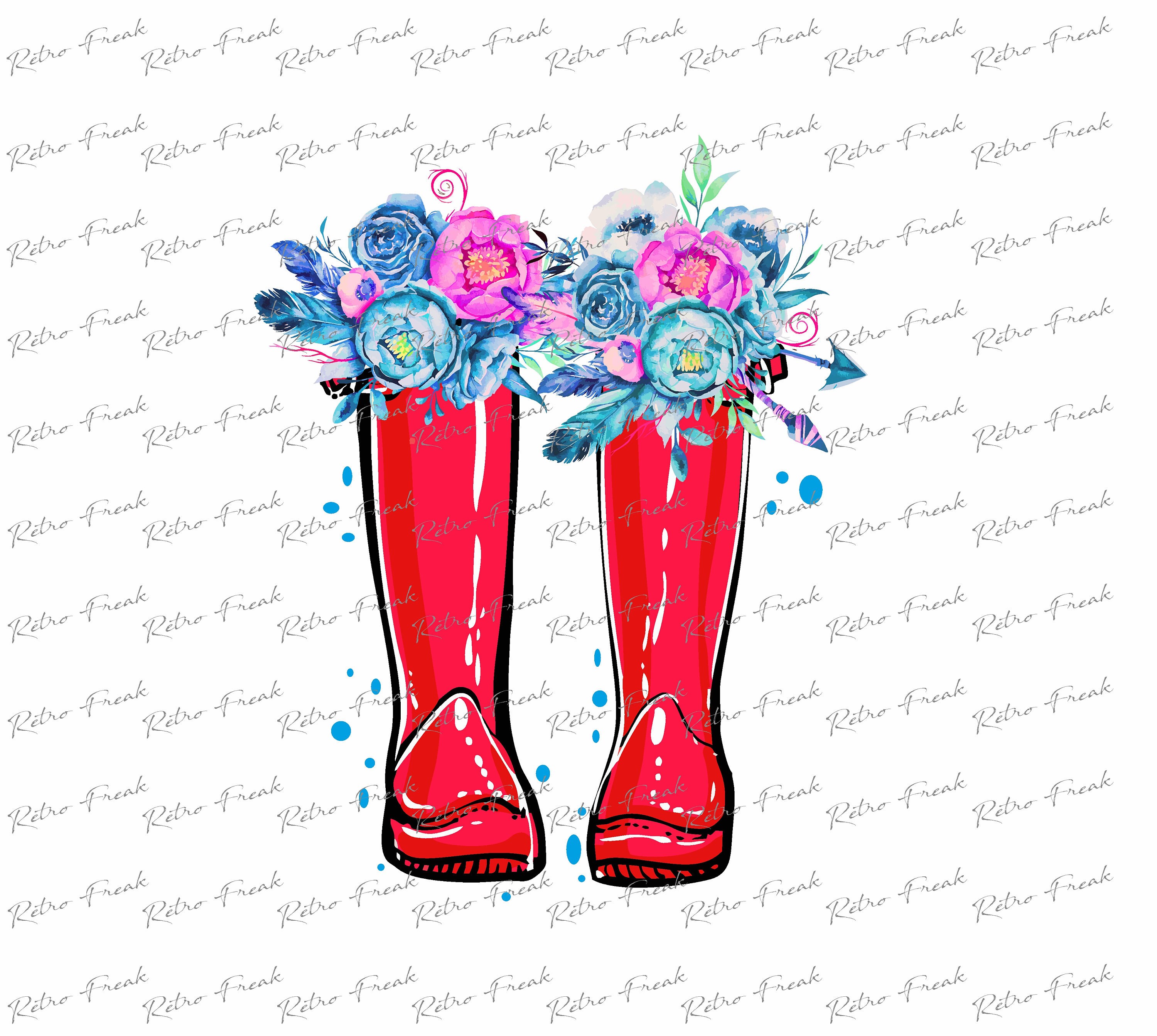 Boots Clip Art Wellies With Flowers Png 