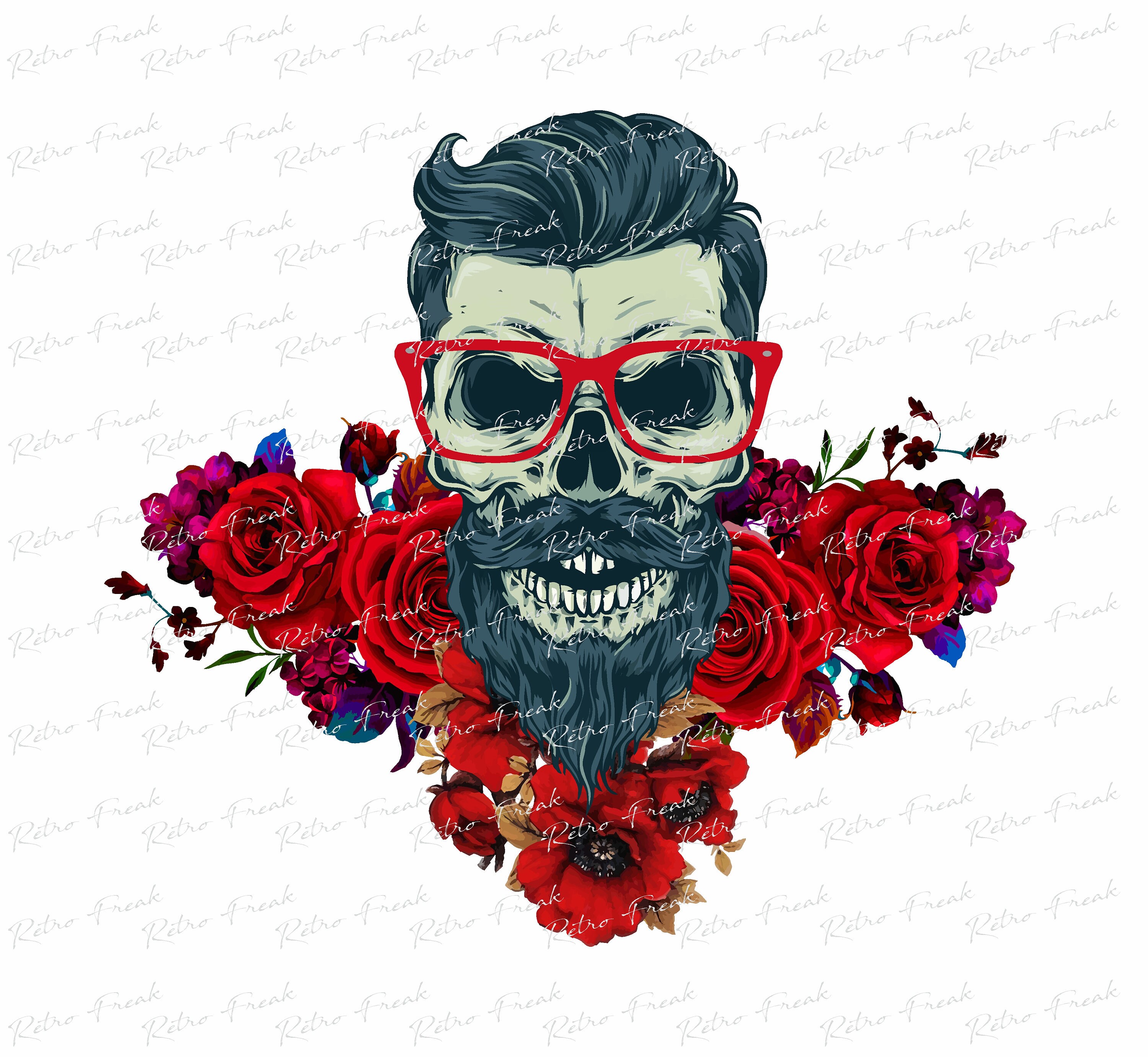 Men Skull Clipart Sublimation Designs PNG Files Watercolor Art - Etsy New  Zealand