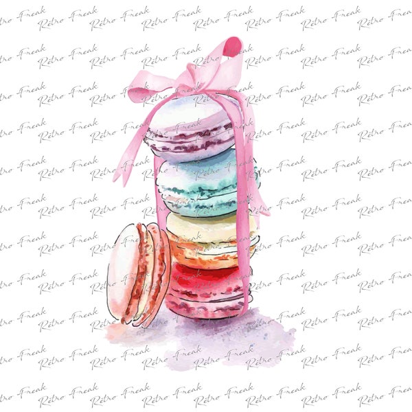 Macaroons avec ruban Sublimation designs downloads PNG files Sublimation files Watercolor clipart Sublimation transfers Tshirt design Dtg