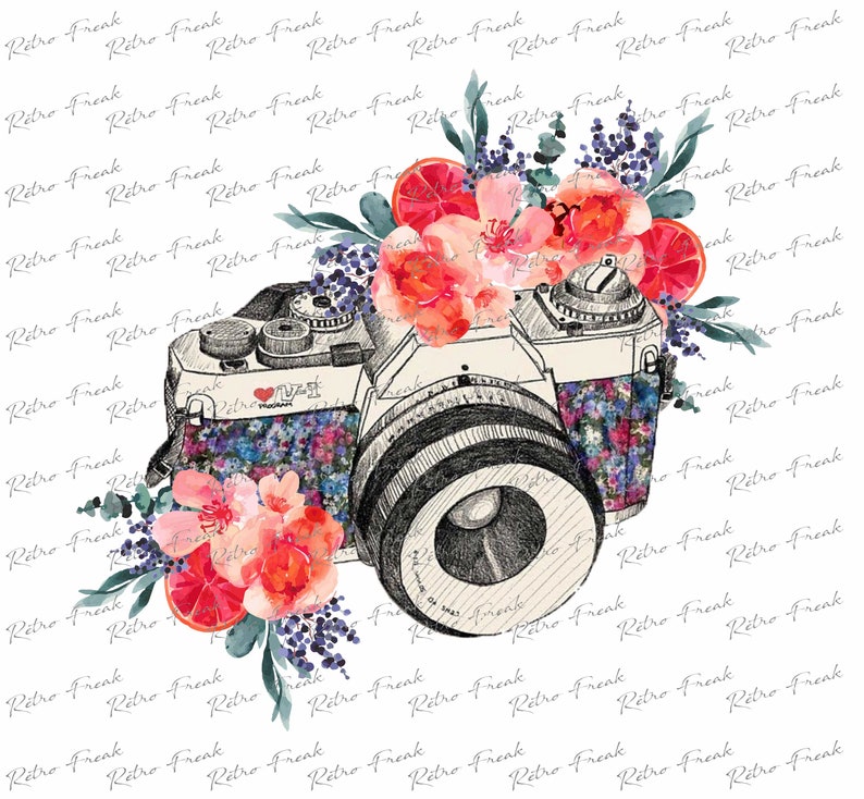 Download Camera with flowers png Sublimation designs downloads | Etsy