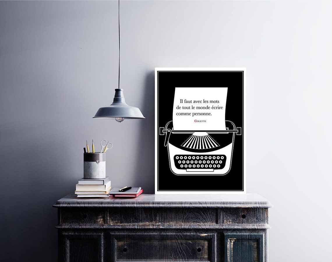 Affiche Citation Colette Il faut avec les mots... Poster Art Littéraire