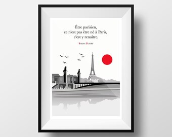 Affiche Citation Sacha Guitry Etre Parisien Ce N Est Pas Etsy Canada