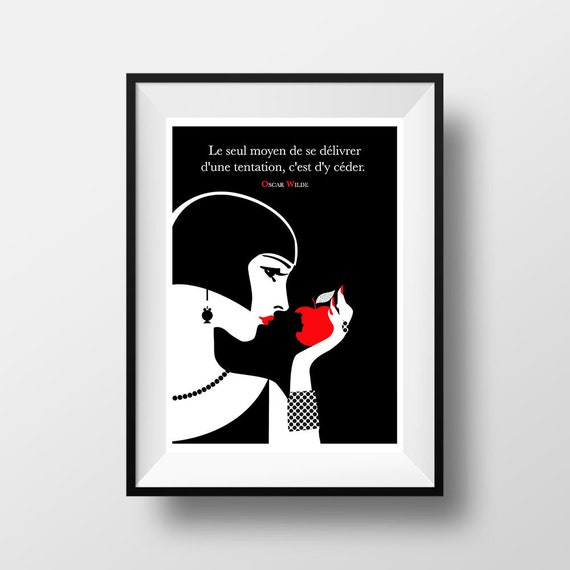 Poster Citation Oscar Wilde Temptation Literary Poster Etsy