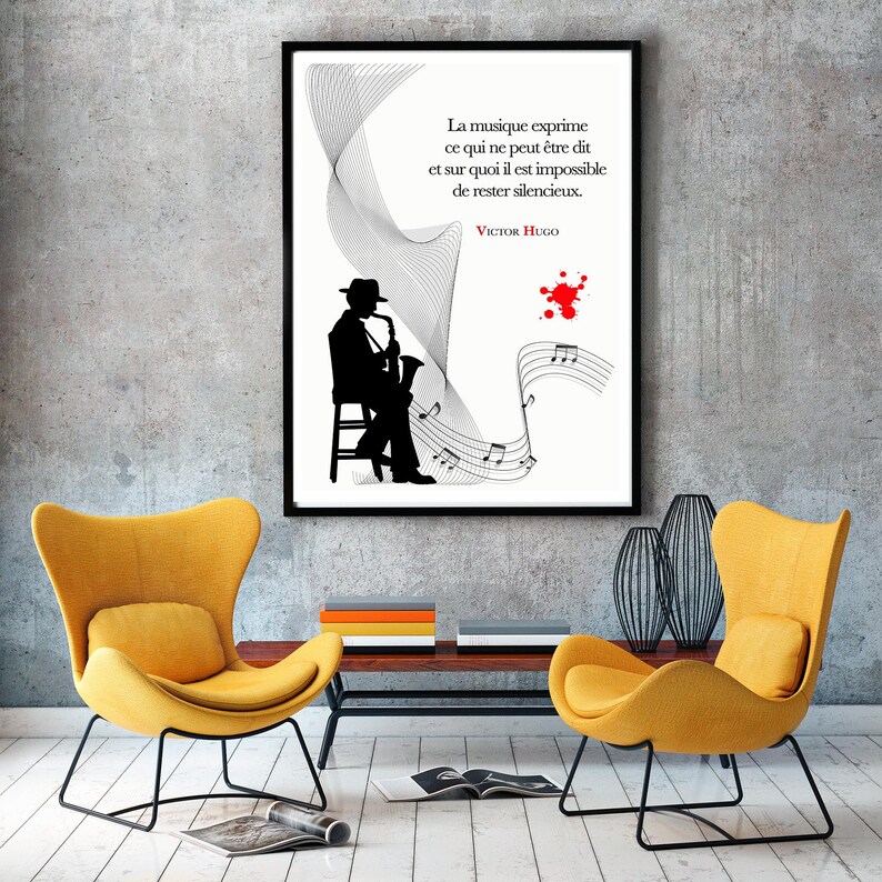 Affiche Citation Victor Hugo La musique exprime ce qui ne