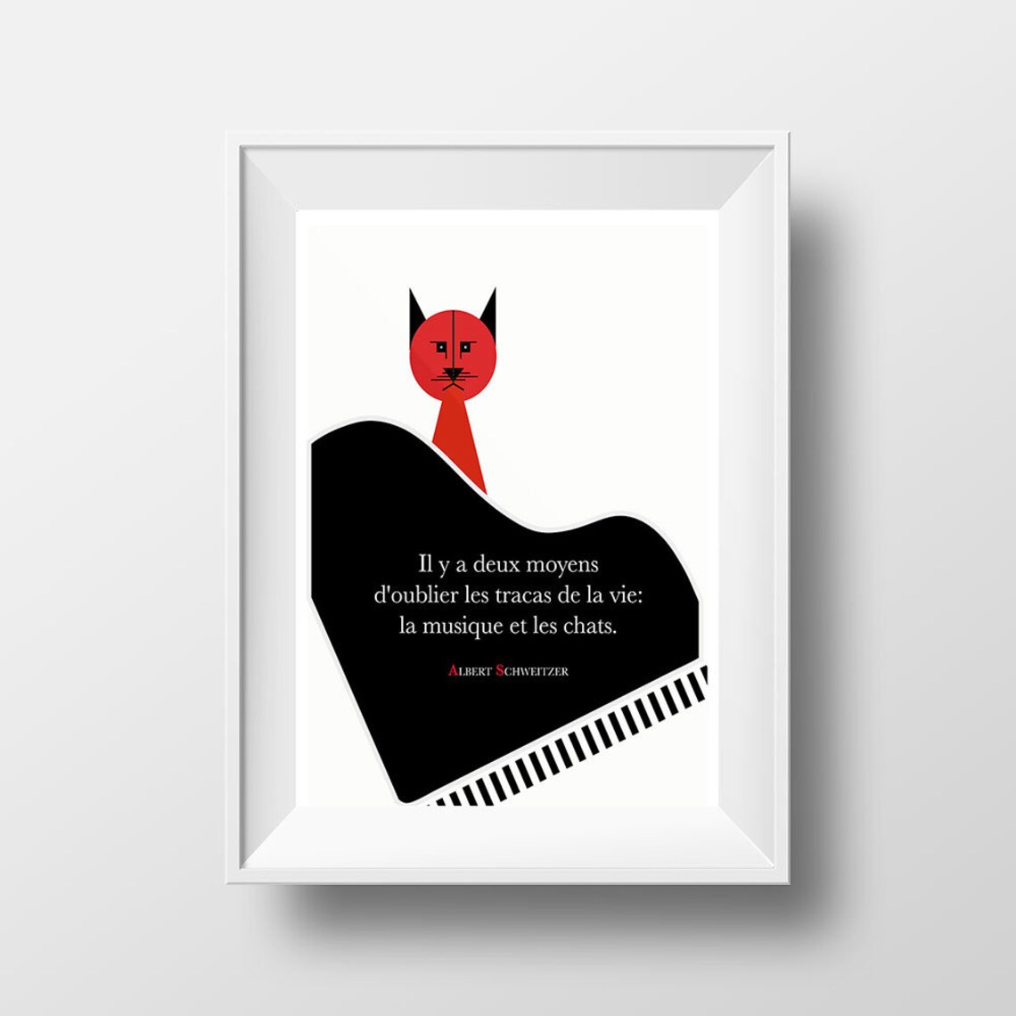 Affiche Citation Albert Schweitzer Musique Chats Poster Affiche Citation Albert Schweitzer Musique Chats Poster