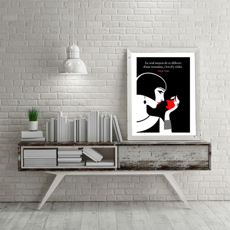 Poster Citation Oscar Wilde Temptation Literary Poster Etsy