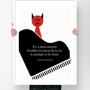 Citazione poster Albert Schweitzer Music Cats - Poster Letteratura d'Arte Letteraria Stimolante Scrittore
