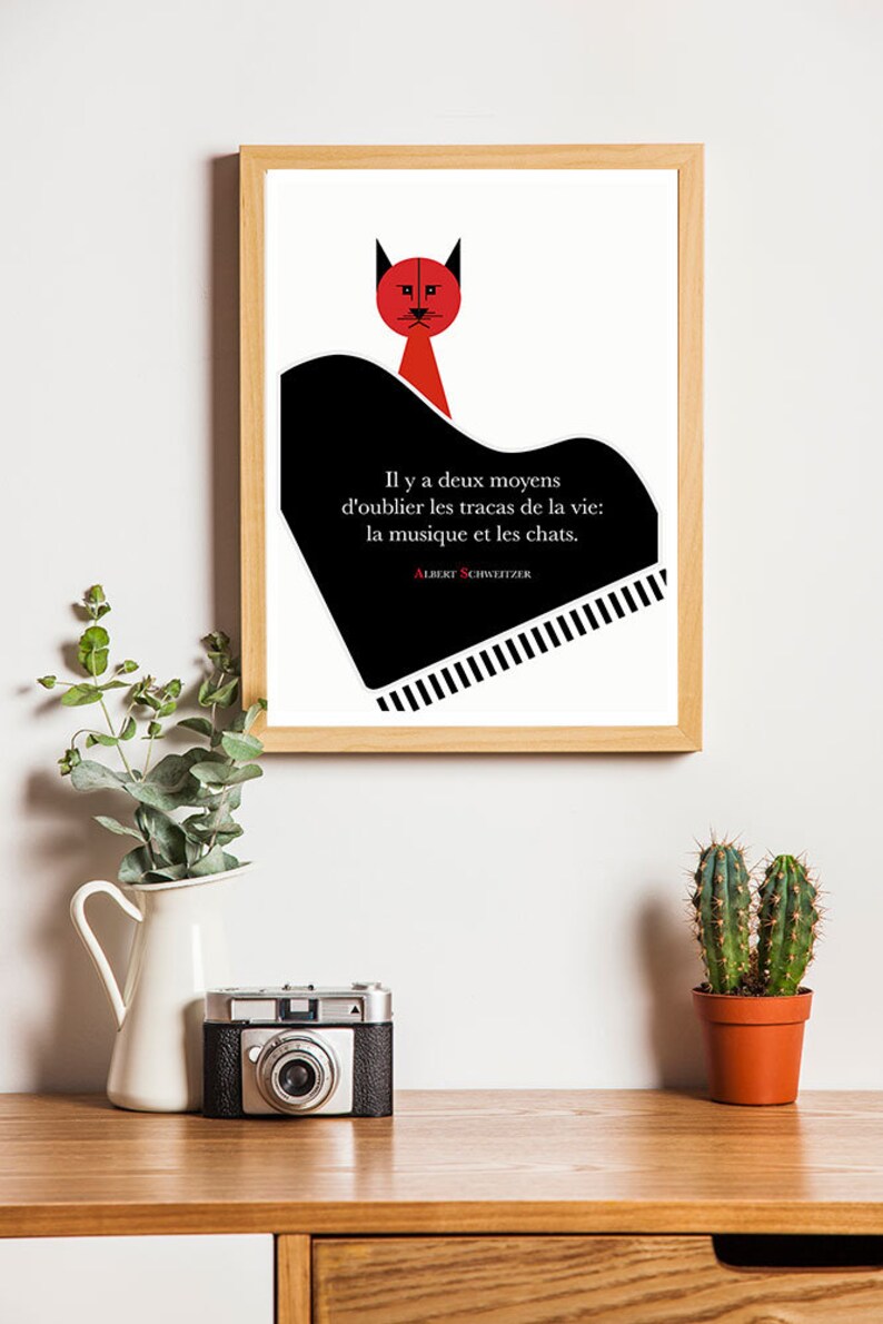 Affiche Citation Albert Schweitzer Musique Chats Poster Affiche Citation Albert Schweitzer Musique Chats Poster